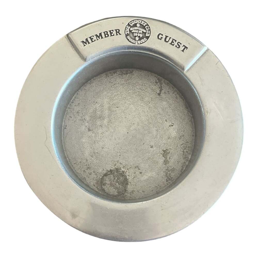 Vintage The Country Club Harrisburg Member Guest Cast Metal Ashtray